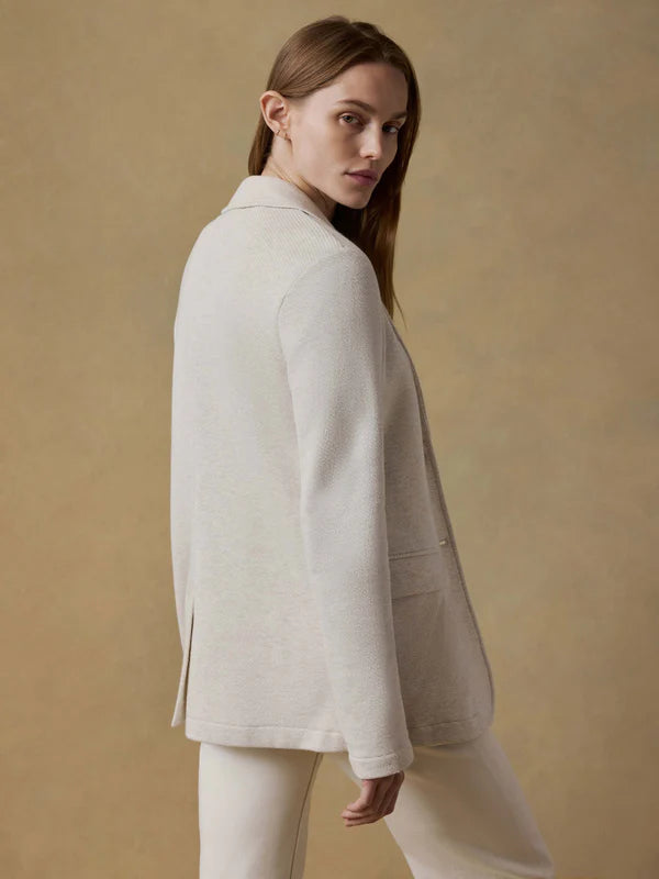 Inlet Knit Blazer in Light Oatmeal Melange
