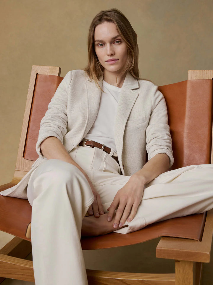 Inlet Knit Blazer in Light Oatmeal Melange