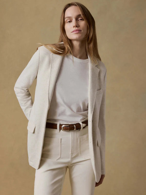Inlet Knit Blazer in Light Oatmeal Melange