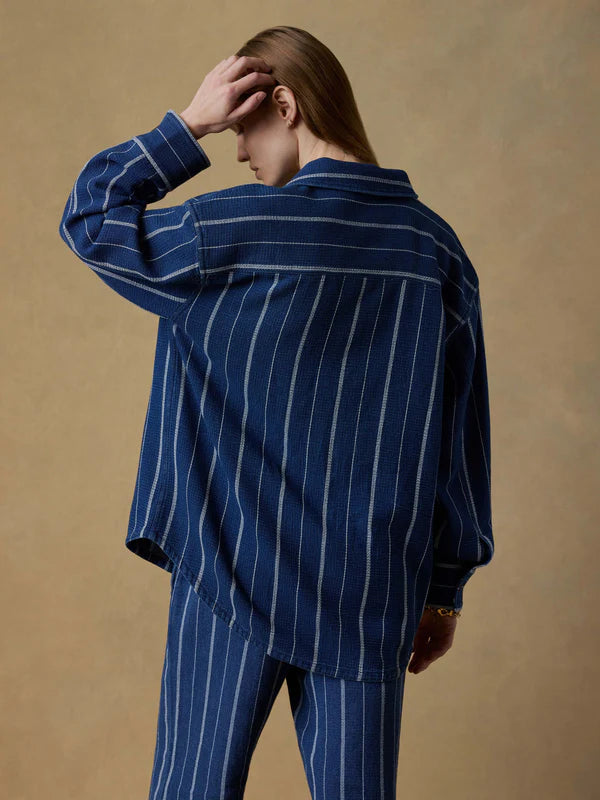 Island Tide Shirt Jacket in Indigo Drift Stripe