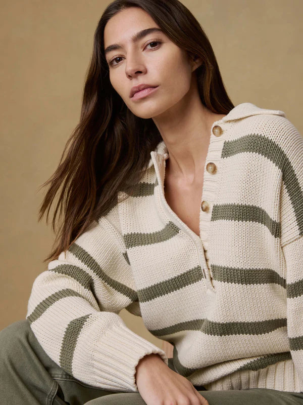 Sunwashed Cotton Polo in Antique Stripe