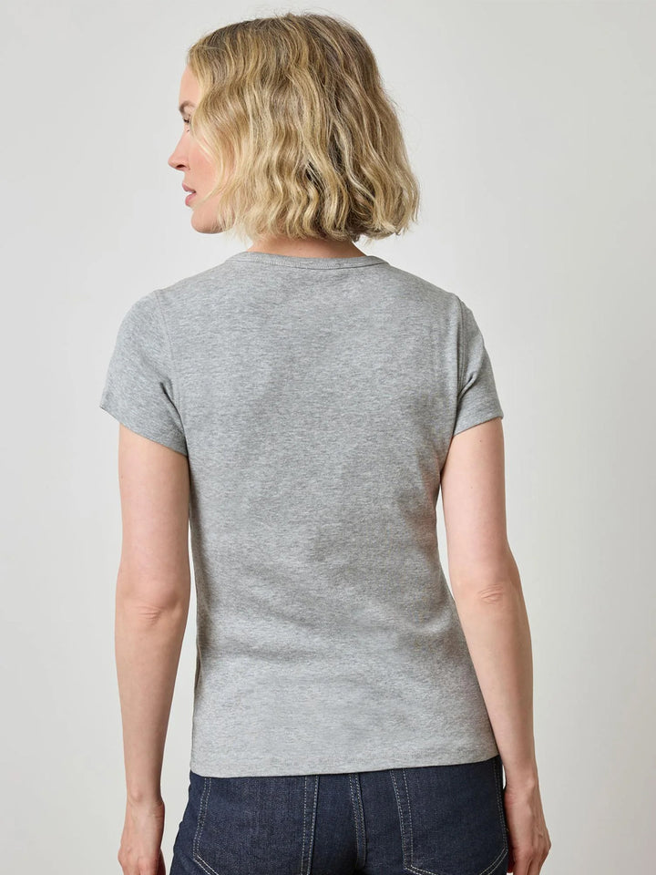 Short Sleeve Crew in Heather Grey