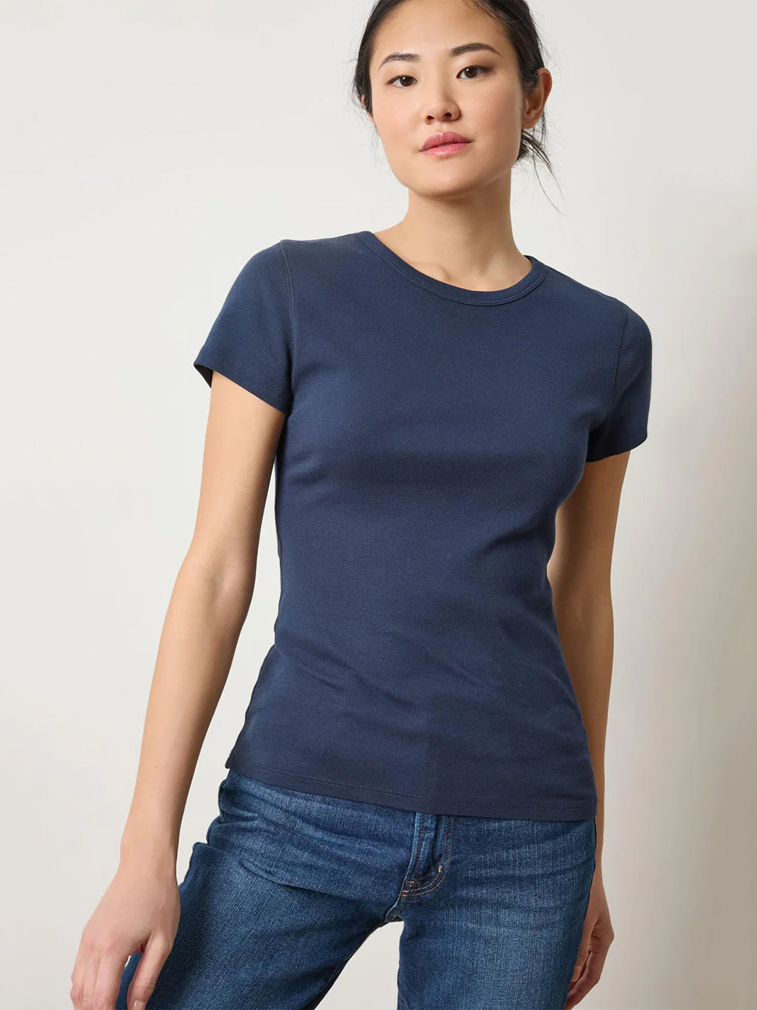 Short Sleeve Crew in Dark Navy