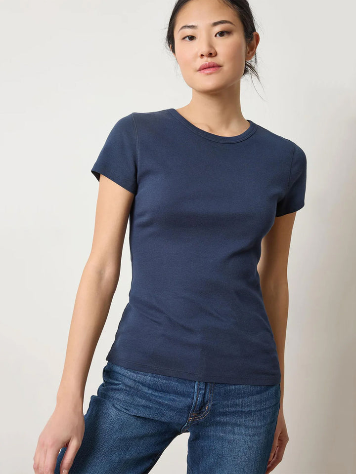 Short Sleeve Crew in Dark Navy