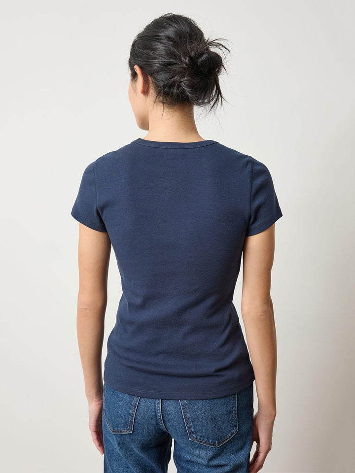 Short Sleeve Crew in Dark Navy