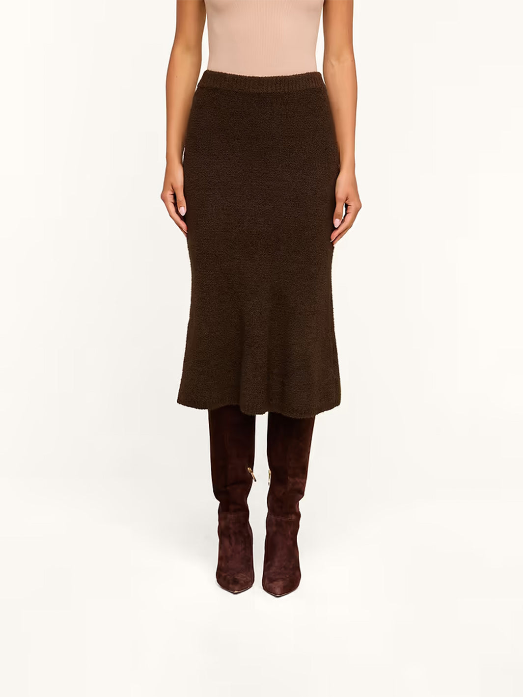 Salem Knit Skirt in Dark Brown
