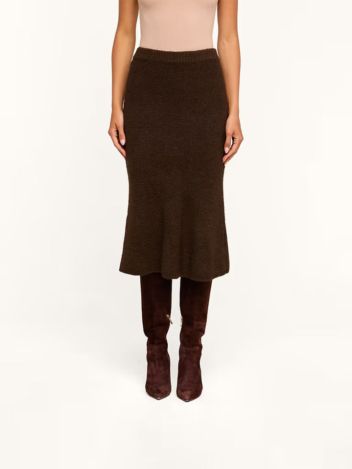 Salem Knit Skirt in Dark Brown