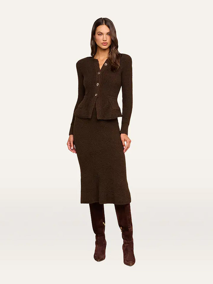 Salem Knit Skirt in Dark Brown