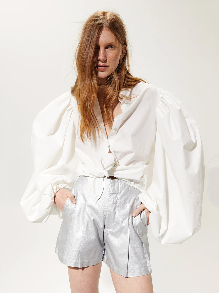 Samba Cotton Poplin Shirt in White