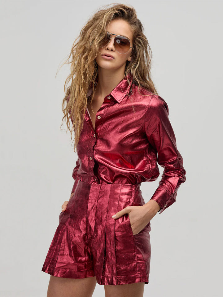 San Marino Shirt in Metallic Cherry