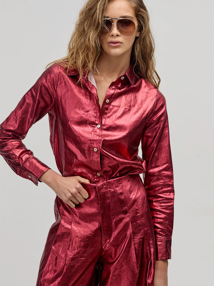 San Marino Shirt in Metallic Cherry