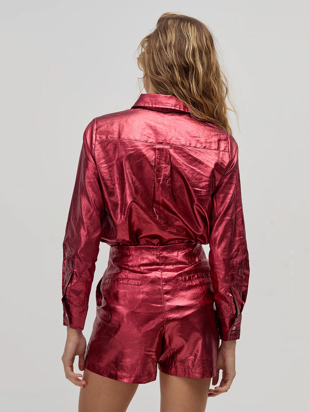 San Marino Shirt in Metallic Cherry