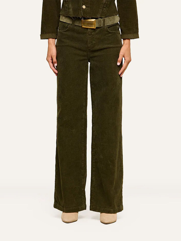 Scottie High-Rise Wide-Leg in Army