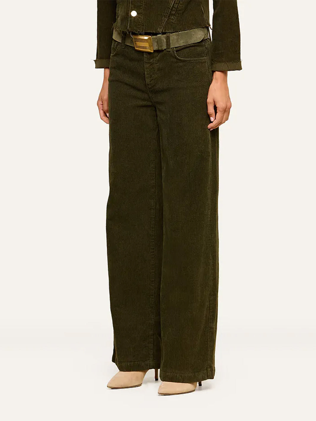 Scottie High-Rise Wide-Leg in Army
