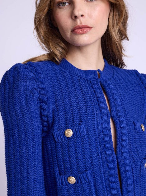 Gemma Knit Cardigan in Blue Indigo
