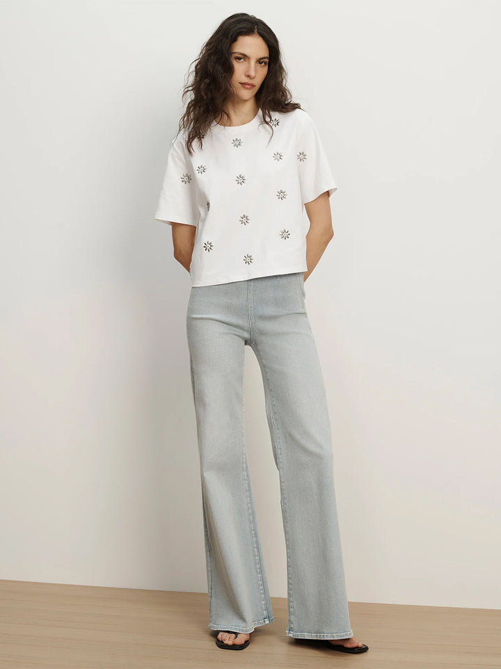 Sebastian Embellished T-Shirt in White