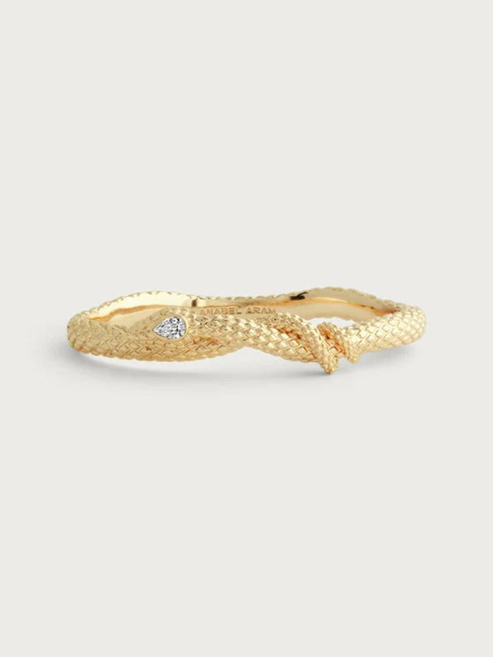 Serpent Hinged Bangle in Gold