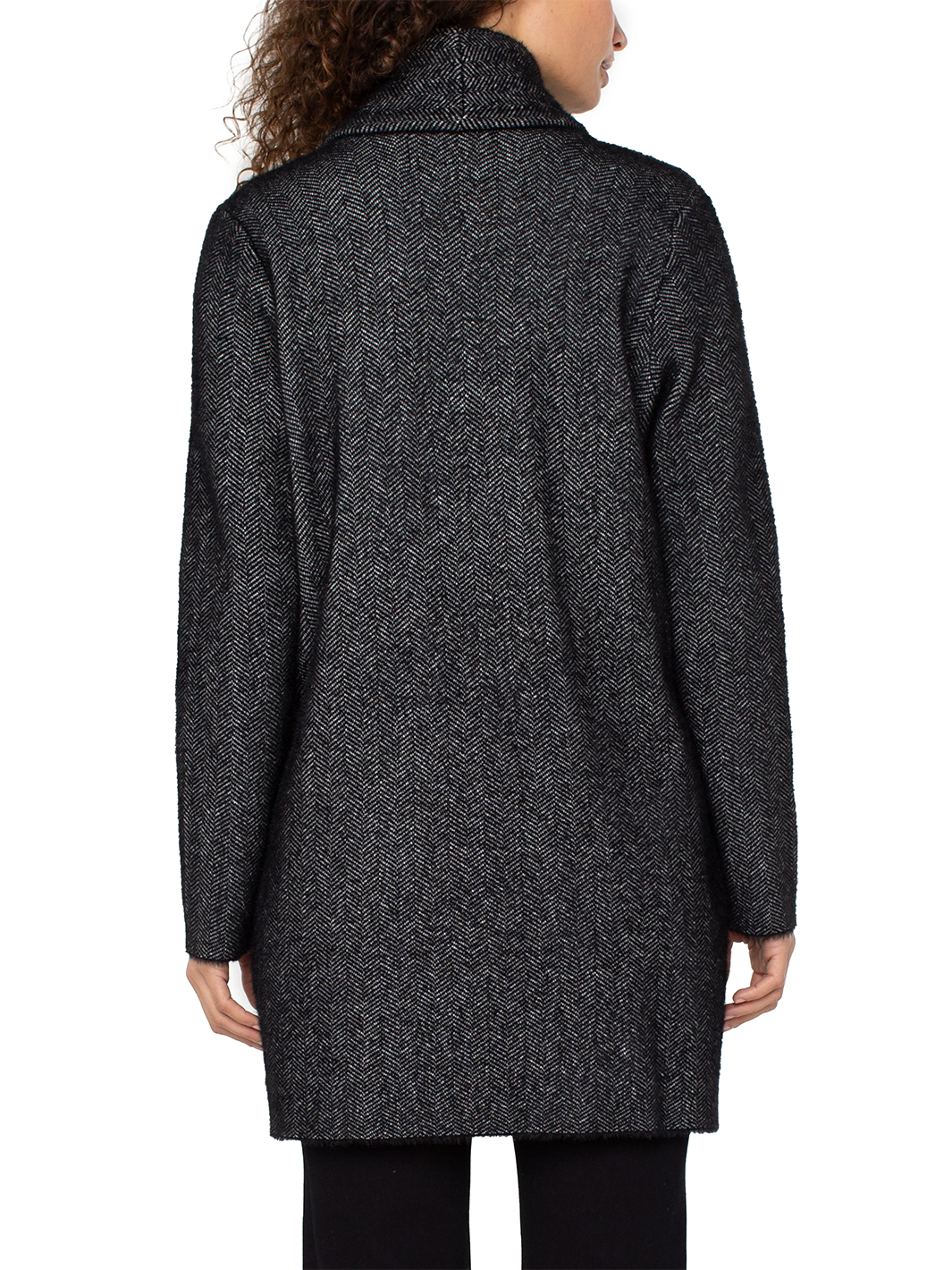 Open Front Coatigan Sweater in Charcoal