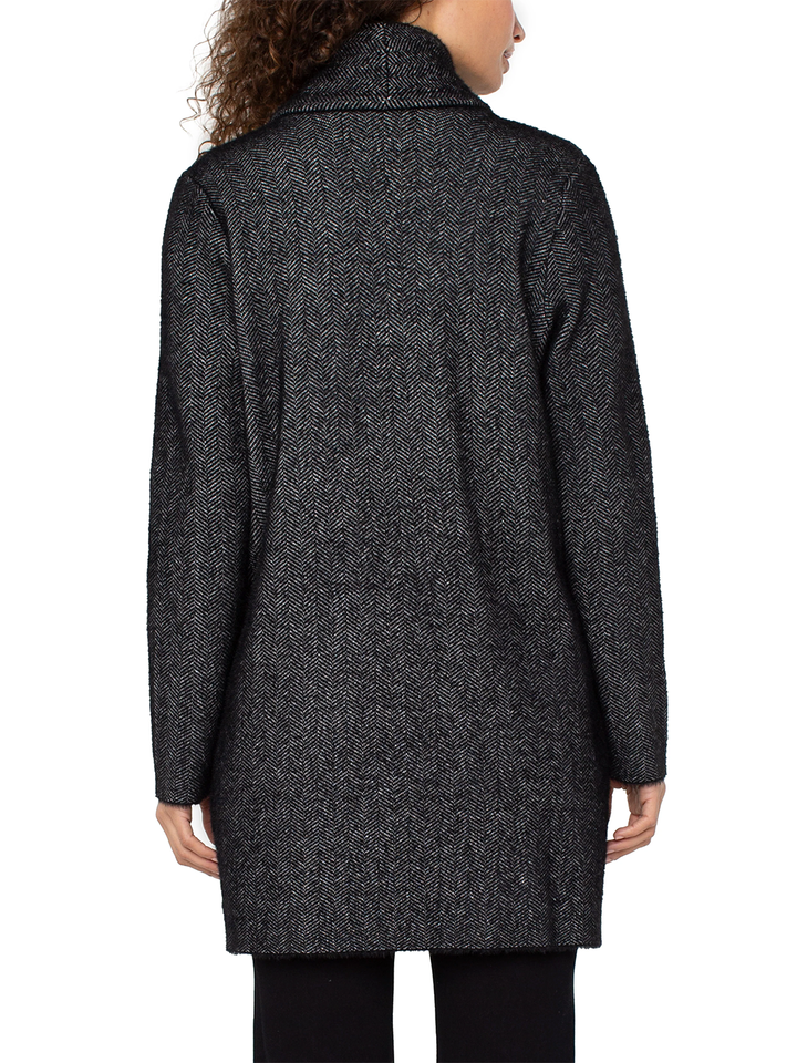 Open Front Coatigan Sweater in Charcoal