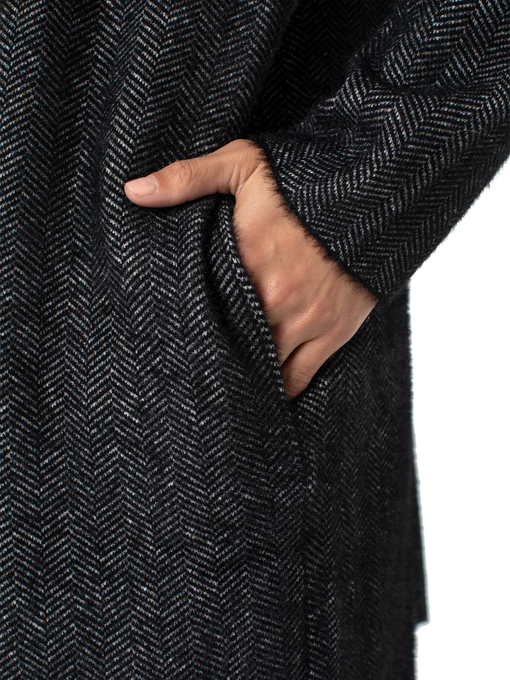 Open Front Coatigan Sweater in Charcoal
