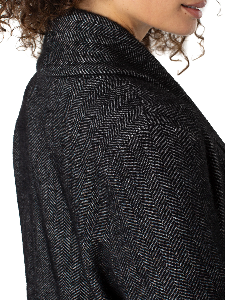 Open Front Coatigan Sweater in Charcoal