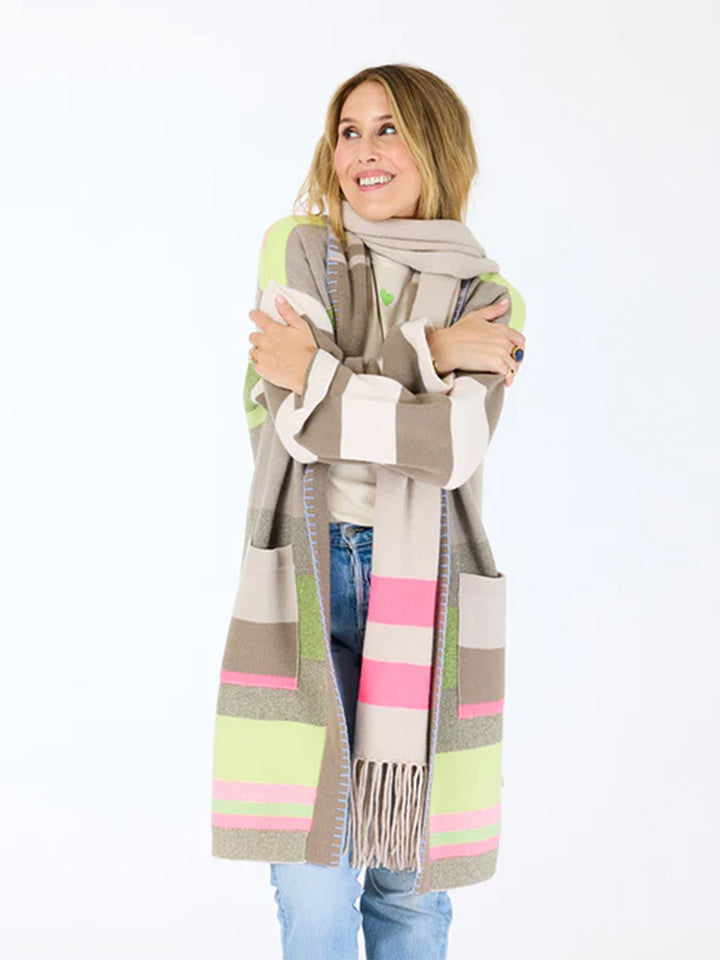 Shawl Collar Duster in Multi