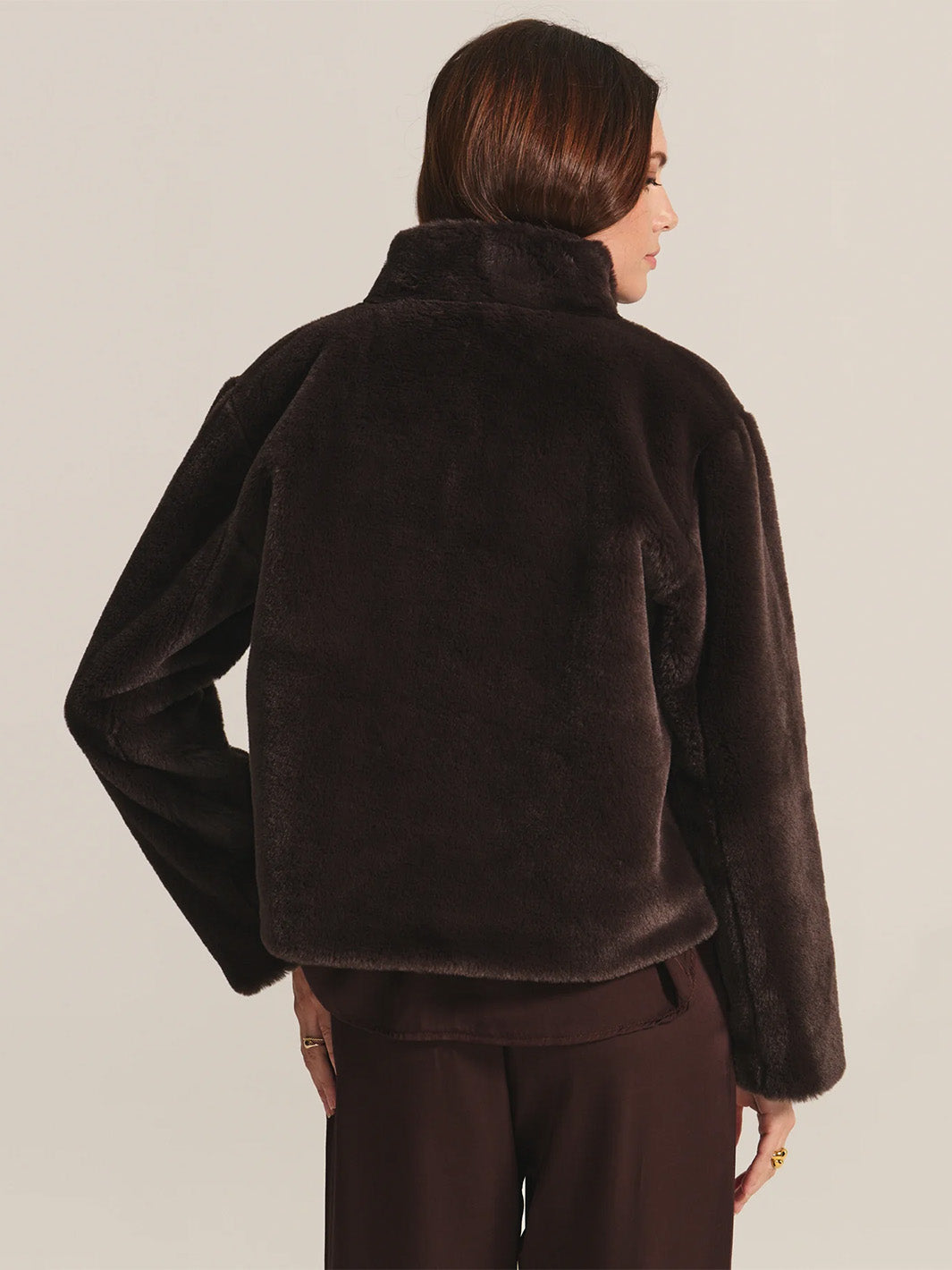 Sheena Luxe Faux Fur Jacket in Espresso