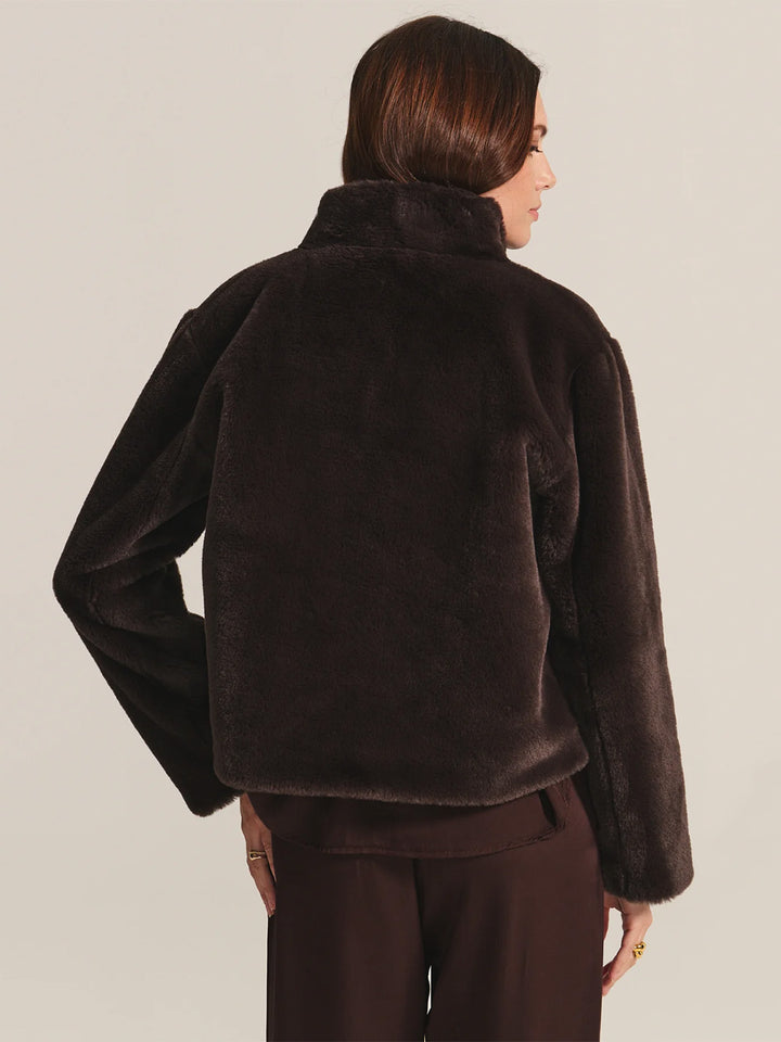 Sheena Luxe Faux Fur Jacket in Espresso