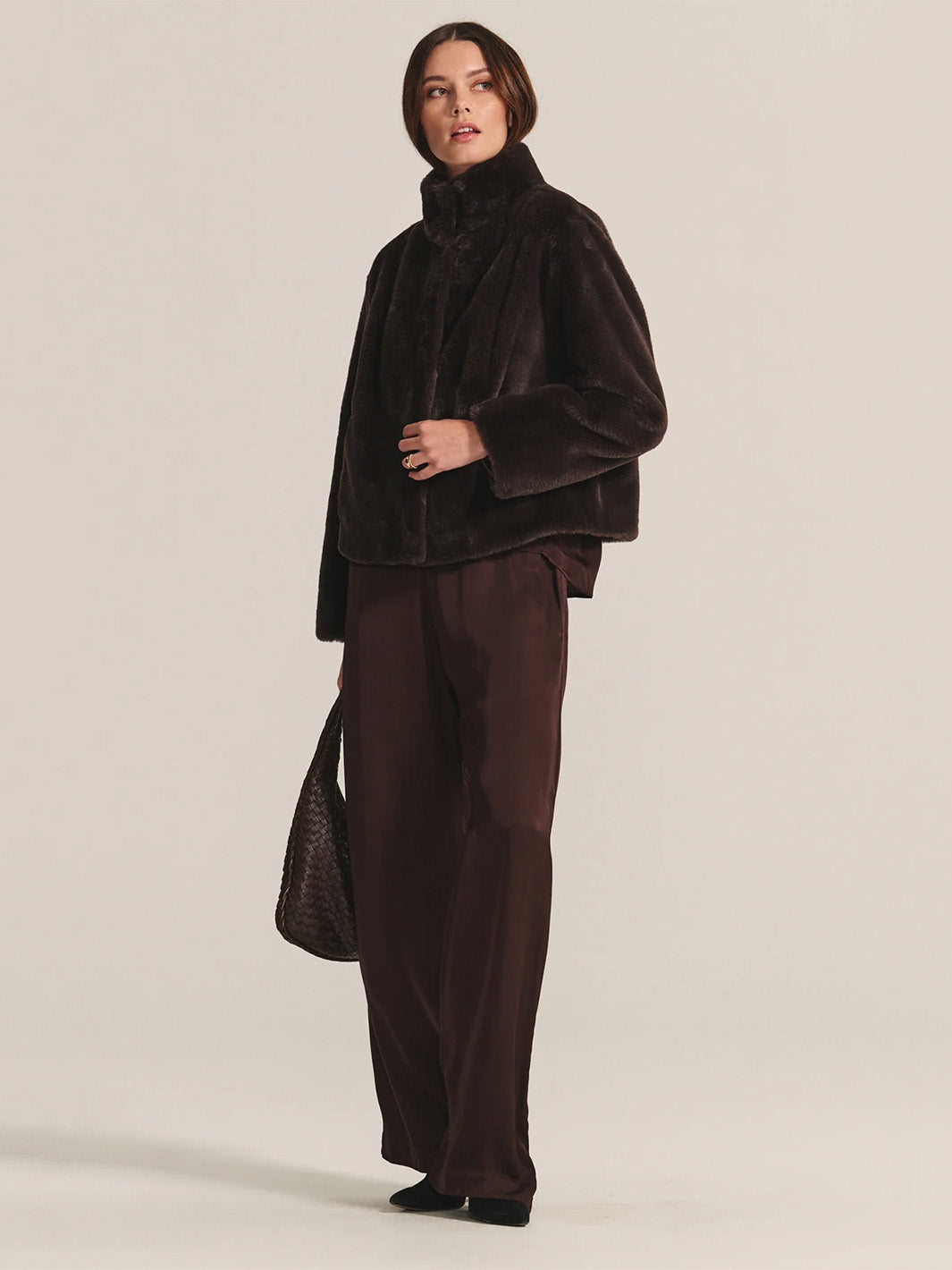 Sheena Luxe Faux Fur Jacket in Espresso