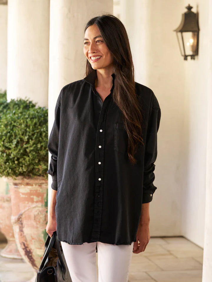 Shirley Oversized Button-Up Shirt in Blackout