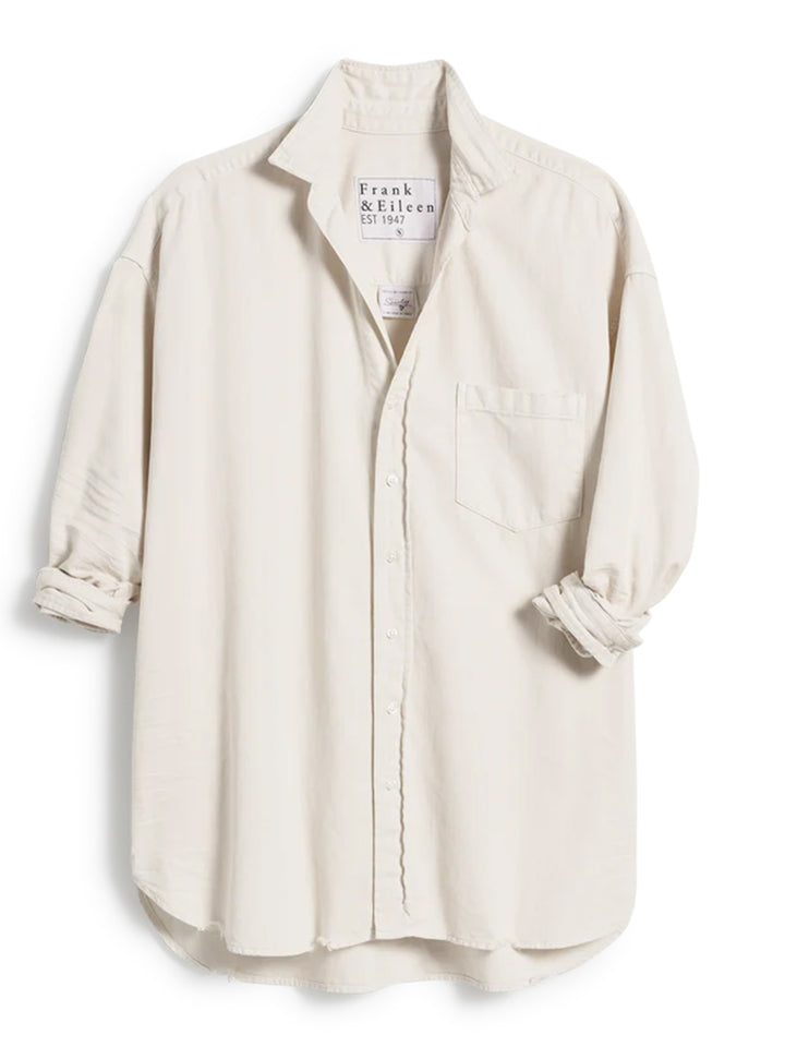 Shirley Oversized Button-Up Shirt in Vintage White