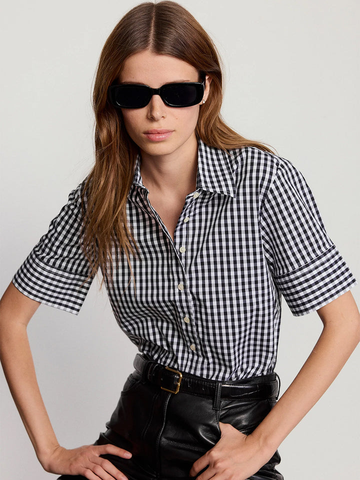 The Short Sleeve Shirt in Black/White Check