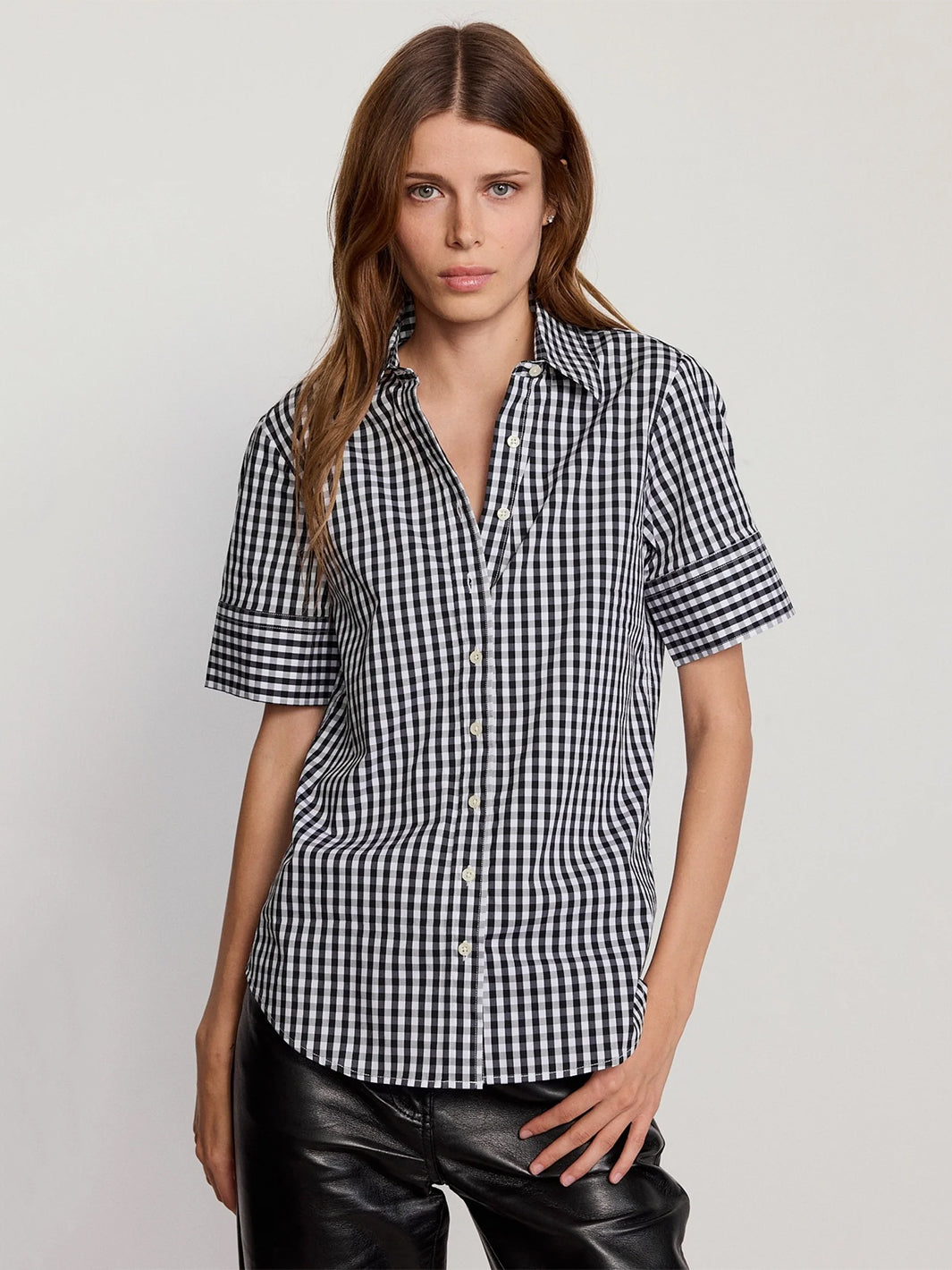 The Short Sleeve Shirt in Black/White Check
