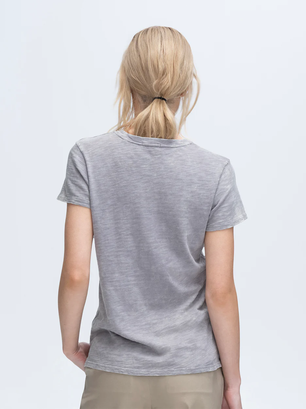 Slub Jersey Chroma Wash Schoolboy Crew in Shark