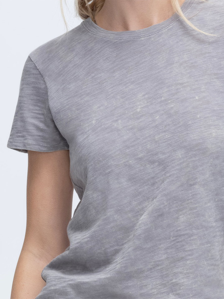 Slub Jersey Chroma Wash Schoolboy Crew in Shark