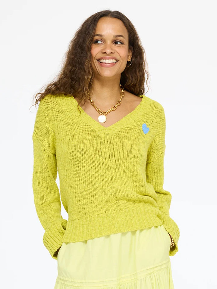 Summerland V Neck Sweater in Cactus