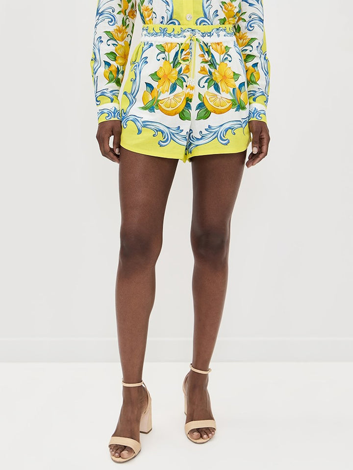 Sicily Scarf Shorts in Off White