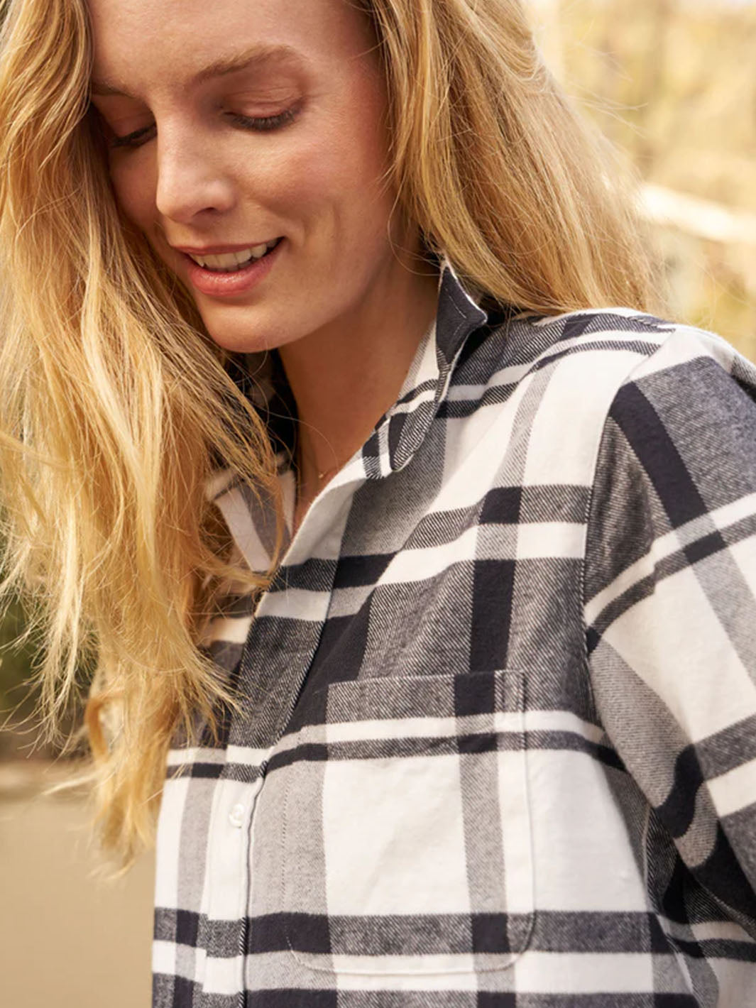 Silvio Untuckable Button-Up in Black and White Plaid