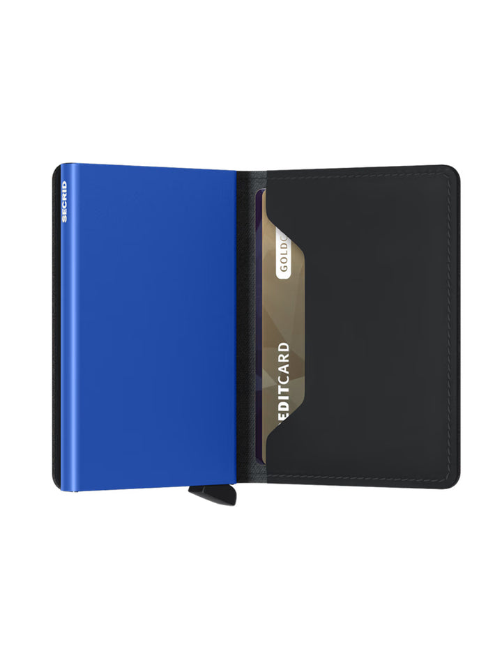 Slim Wallet Matte in Black/Blue