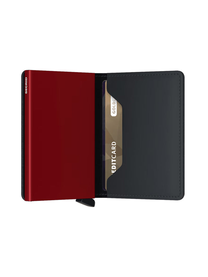 Slim Wallet Matte in Black/Red