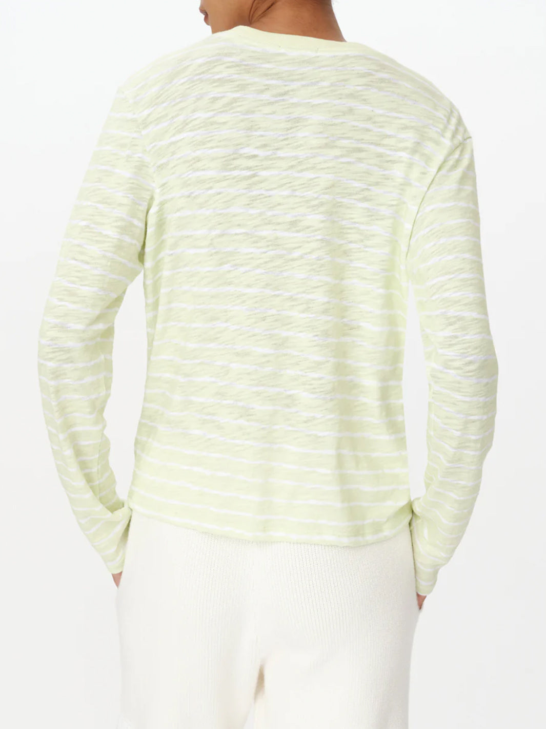 Slub Jersey Stripe Long Sleeve Shirt in Mint/White