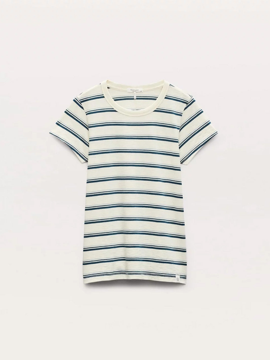 The Slub Tee in Ivory/Blue Multi