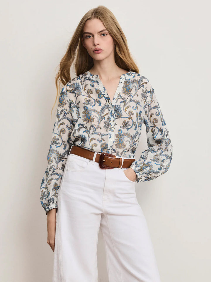 Soleil Paisley Blouse in Dove Multi