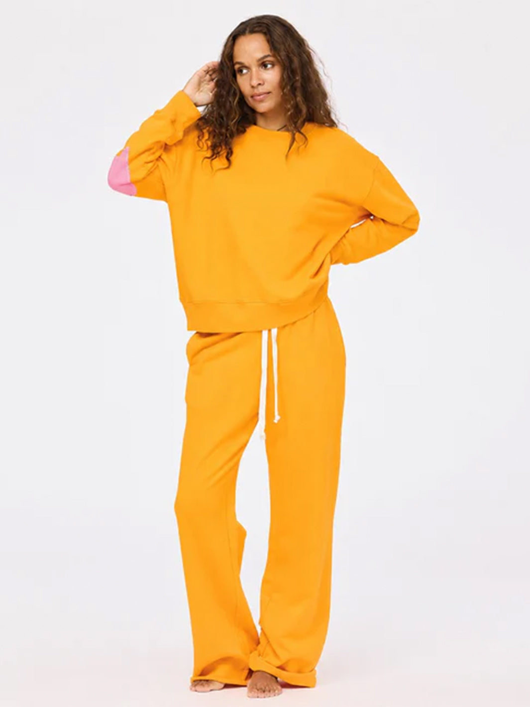 Ex-Boyfriend Patchwork Sweatshirt in Clementine