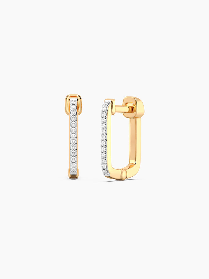 Square Classic Huggie Earrings in Gold