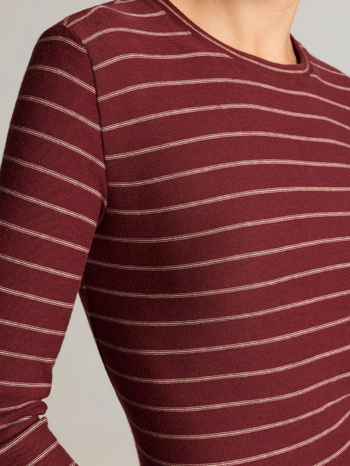 Striped Cotton Long-Sleeve T-Shirt in Black Rose Combo