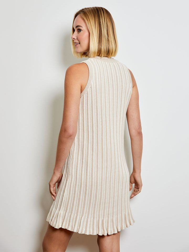 Stripe Mini Dress in Blanc