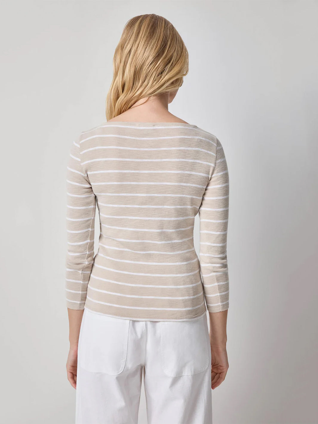 Striped Boatneck Top in Bamboo Stripe