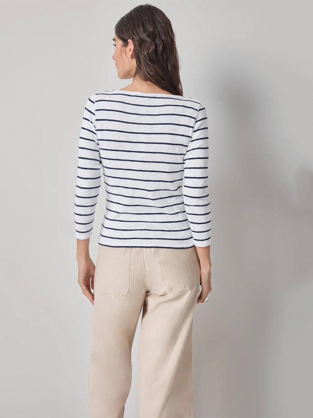 Striped Boatneck Top in Navy Stripe