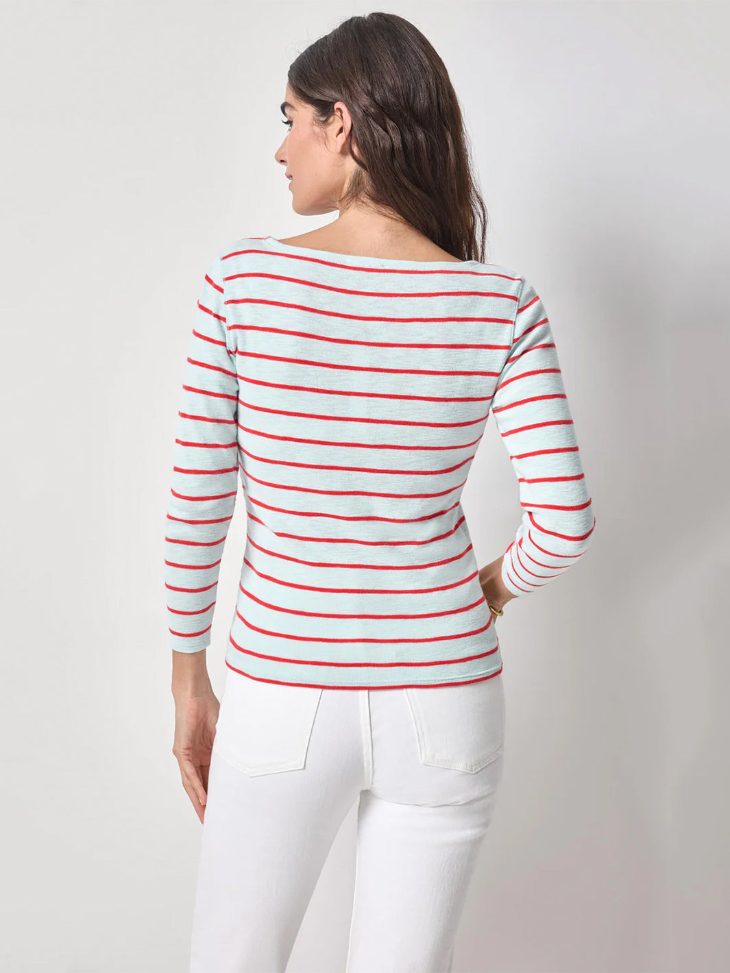 Striped Boatneck Top in Seabreeze Stripe